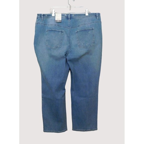 Style & Co Slimming Jeans 22W Blue Denim Mid Rise Straight Leg Cotton Blend NEW - Picture 3 of 6